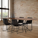 Thornton I Dark Brown Faux-Leather Seat Black Iron Frame Dining Chair - Default Title