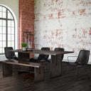Sawyer I Dark Brown Faux-Leather Seat Black Iron Frame Dining Chair - Default Title