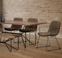 Sawyer I Brown Faux-Leather Seat BlackIron Frame Dining Chair - Default Title