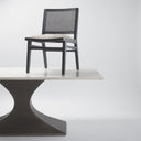 Wynn 205L x 246W x 341H Beige Fabric WBlack Wood Dining Chair - Default Title