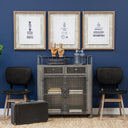 Haden I Black Faux-Leather Wrap Brown Solid Wood and Iron Base Dining Chair - Default Title