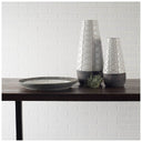 Harrier II Large Gray Ceramic Dark Base White Vase - Default Title