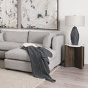 Bianca Dark Brown Wood w Marble Round Accent Table - Default Title