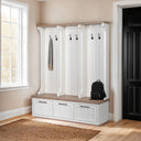 Fairview IV 61L x 17W White And Brown Wood With Storage Hall Tree - Default Title