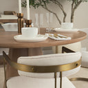 Hollyfield II Cream Fabric Seat W Gold Iron Frame Dining Chair - Default Title