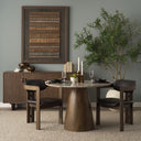 Varenna 4 Door Dark Brown Wood w Rope Handles Sideboard - Default Title