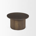 Terra 48L x 28W x 15H Dark Brown Wood Oval Fluted Coffee Table - Default Title