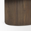 Terra 48L x 28W x 15H Dark Brown Wood Oval Fluted Coffee Table - Default Title