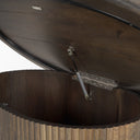 Terra 48L x 28W x 15H Dark Brown Wood Oval Fluted Coffee Table - Default Title