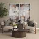 Terra 48L x 28W x 15H Dark Brown Wood Oval Fluted Coffee Table - Default Title