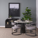 Hollyfield II Gray Fabric Seat W Gray Iron Frame Dining Chair - Default Title