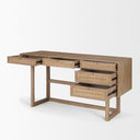 Grier 60 Light Brown Solid Wood WCane Office Desk - Default Title