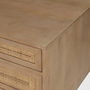 Grier 60 Light Brown Solid Wood WCane Office Desk - Default Title