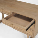 Grier 60 Light Brown Solid Wood WCane Office Desk - Default Title