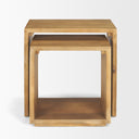 Alanna 220L x 150W x 220H Set of 2 Brown Wood Nesting Accent Tables - Default Title