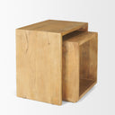 Alanna 220L x 150W x 220H Set of 2 Brown Wood Nesting Accent Tables - Default Title