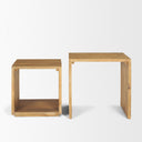 Alanna 220L x 150W x 220H Set of 2 Brown Wood Nesting Accent Tables - Default Title