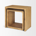 Alanna 220L x 150W x 220H Set of 2 Brown Wood Nesting Accent Tables - Default Title