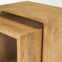 Alanna 220L x 150W x 220H Set of 2 Brown Wood Nesting Accent Tables - Default Title