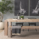 Alfred 35L x 16W Natural Wooden Herringbone Rectangular Tray - Default Title