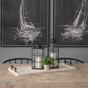 Alfred 35L x 16W Natural Wooden Herringbone Rectangular Tray - Default Title