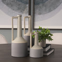 Burton 167H Large Two Tone Gray Ceramic Jug Vase - Default Title