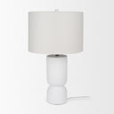 Everly 150L x 150W x 275H White Cement WBeige Shade Table Lamp - Default Title