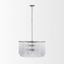 Anna 26x14 Hanging Gun-Metal w Clear Glass Rods Six Bulb Chandelier - Default Title