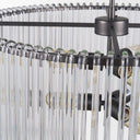 Anna 26x14 Hanging Gun-Metal w Clear Glass Rods Six Bulb Chandelier - Default Title