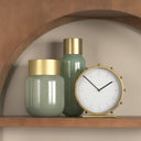 Marian 110L x 31W x 110H Gold Metal WStuds Round Table Clock - Default Title
