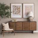 Grier Medium Brown Solid Wood WCane Sideboard - Default Title
