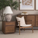 Grier Medium Brown Wood w Cane End Table - Default Title