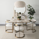 Hollyfield II Cream Fabric Seat W Gold Iron Frame Dining Chair - Default Title