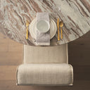 Damon Fully Upholstered Cream-Toned Fabric Dining Chair on Casters - Default Title