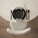 Casey Matte Black Metal w Gray Fabric Dining Chair - Default Title