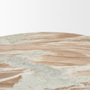 Allyson Round Brown Pedestal w Pink Marble Top Coffee Table - Default Title