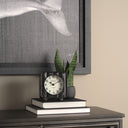 Karl 60L x 30W x 68H Rustic Black Iron Rounded Square Table Clock - Default Title