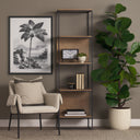 Morris 1975 L x 150W x 725H Beige Wood WBlack Metal Frame 4-Tier Shelving Unit - Default Title