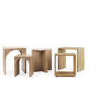 Alanna 220L x 150W x 220H Set of 2 Brown Wood Nesting Accent Tables - Default Title