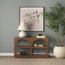 Bela Small Arched Console Table Medium Brown Wood - Default Title