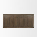 Baron Dark Brown Solid Wood w Antiqued Aged Brass Knobs 3-Drawer 6-Door Sideboard - Default Title