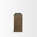 Baron Dark Brown Solid Wood w Antiqued Aged Brass Knobs 3-Drawer 6-Door Sideboard - Default Title
