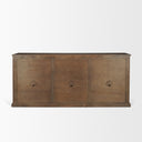 Baron Dark Brown Solid Wood w Antiqued Aged Brass Knobs 3-Drawer 6-Door Sideboard - Default Title