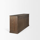 Baron Dark Brown Solid Wood w Antiqued Aged Brass Knobs 3-Drawer 6-Door Sideboard - Default Title