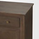 Baron Dark Brown Solid Wood w Antiqued Aged Brass Knobs 3-Drawer 6-Door Sideboard - Default Title