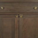 Baron Dark Brown Solid Wood w Antiqued Aged Brass Knobs 3-Drawer 6-Door Sideboard - Default Title