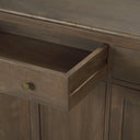 Baron Dark Brown Solid Wood w Antiqued Aged Brass Knobs 3-Drawer 6-Door Sideboard - Default Title