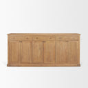 Baron Light Brown Solid Wood w Antiqued Brass Knobs 3-Drawer 6-Door Sideboard - Default Title
