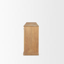 Baron Light Brown Solid Wood w Antiqued Brass Knobs 3-Drawer 6-Door Sideboard - Default Title