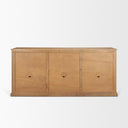 Baron Light Brown Solid Wood w Antiqued Brass Knobs 3-Drawer 6-Door Sideboard - Default Title